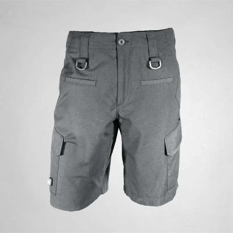 Men's classic tactical shorts in Army Green, Grey, or Khaki, loose fit, middle-waisted, zipper fly, sizes S to XXL