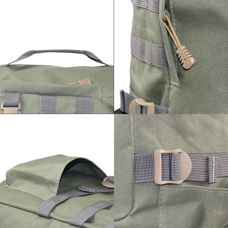 Multi-functional nylon fishing storage rod bag for bait, line, rod and reel in black or army green