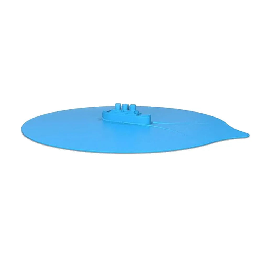 Blue silicone steamer lid 26x25cm on a pot, anti-skid and heat-resistant for cooking