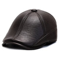Korean style men's peaked cap adjustable polyester conical crown black brown casual hat