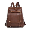 Women's PU leather backpack in urban simplicity style with three-dimensional pockets