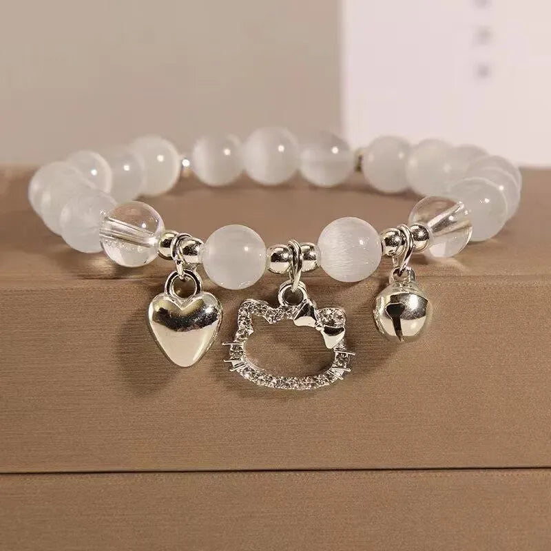 Chinese style glass bracelet with bamboo joint design elements in multiple colour options