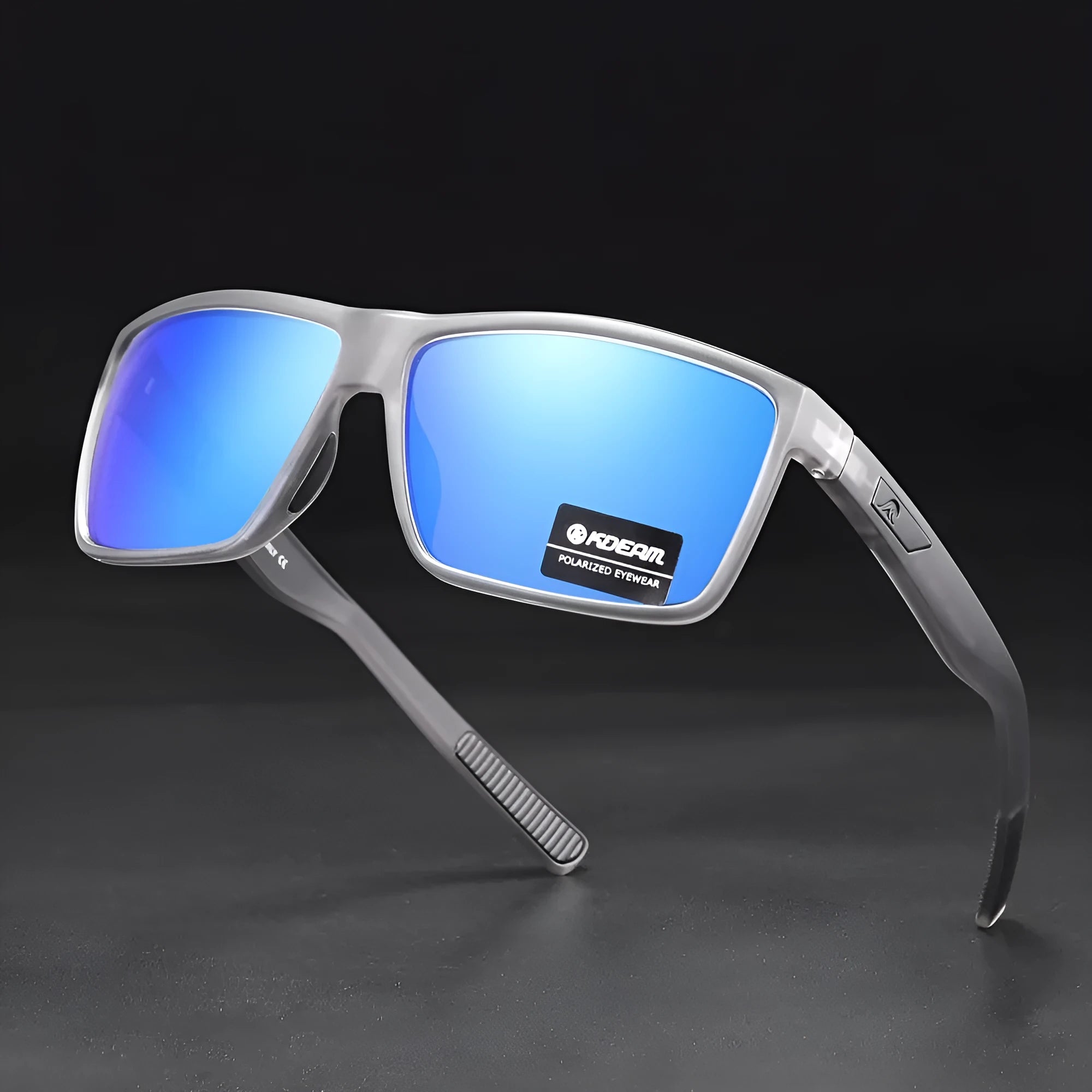 Sports fishing glasses with silicone nose pad in C1 colour, ring and quadrilateral design