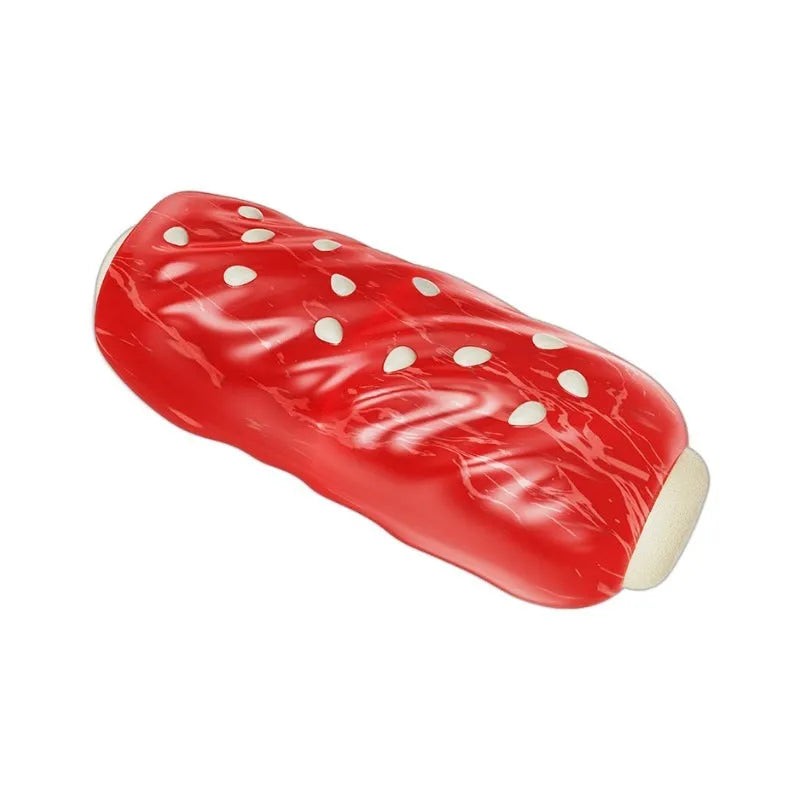 Glue Toothbrush brand hollow plastic molar rod dog chew toy in primary colour.