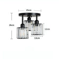 Black crystal ceiling light, modern flush ceiling lamp for corridor and entrance, E27 E26 220V