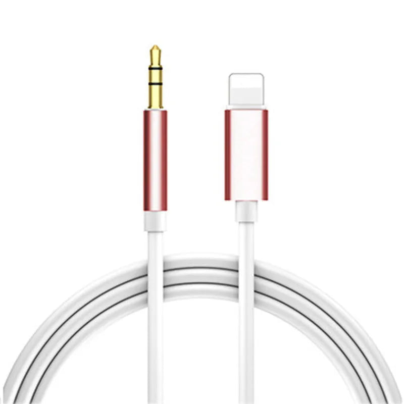 1m gold-plated mobile phone audio cable with all-metal shell in black colour