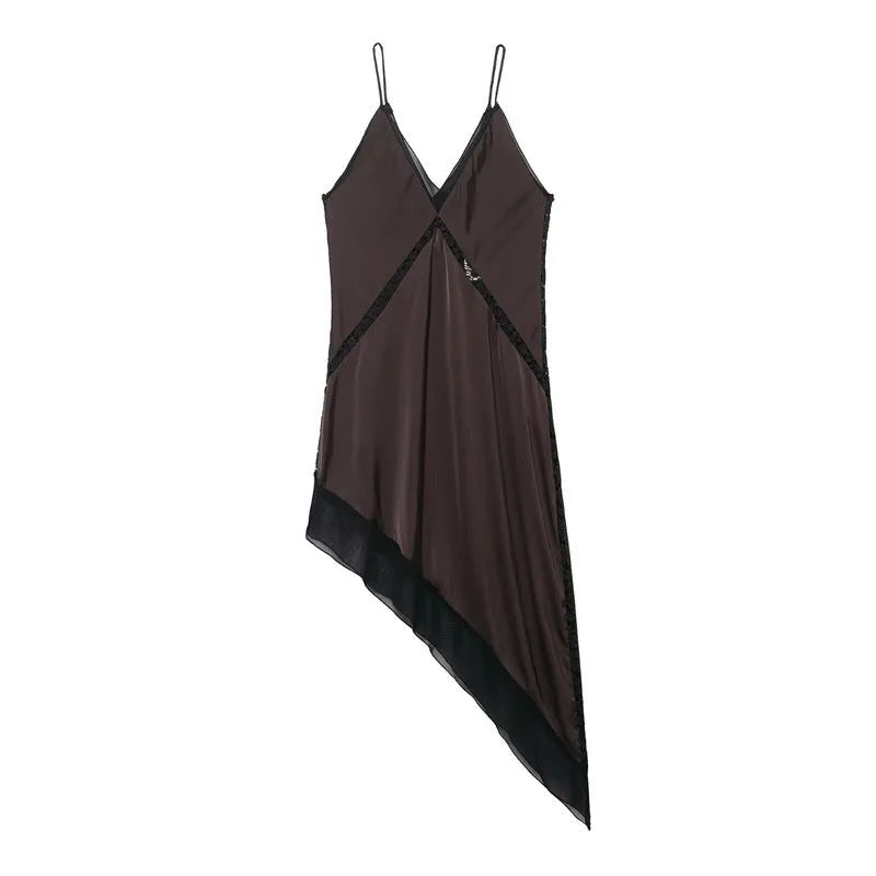 Women's striped hooded midi dress with asymmetrical pleated skirt in mercerised cotton knit