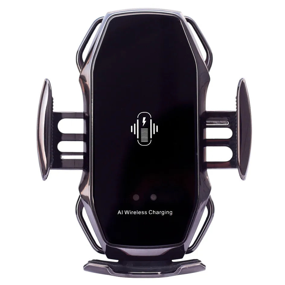 Car mobile phone holder with USB charging port in black, blue, gold, and red colour options