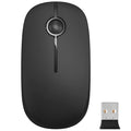 2.4G wireless mouse in black, compact 120x66x36mm, for computer use