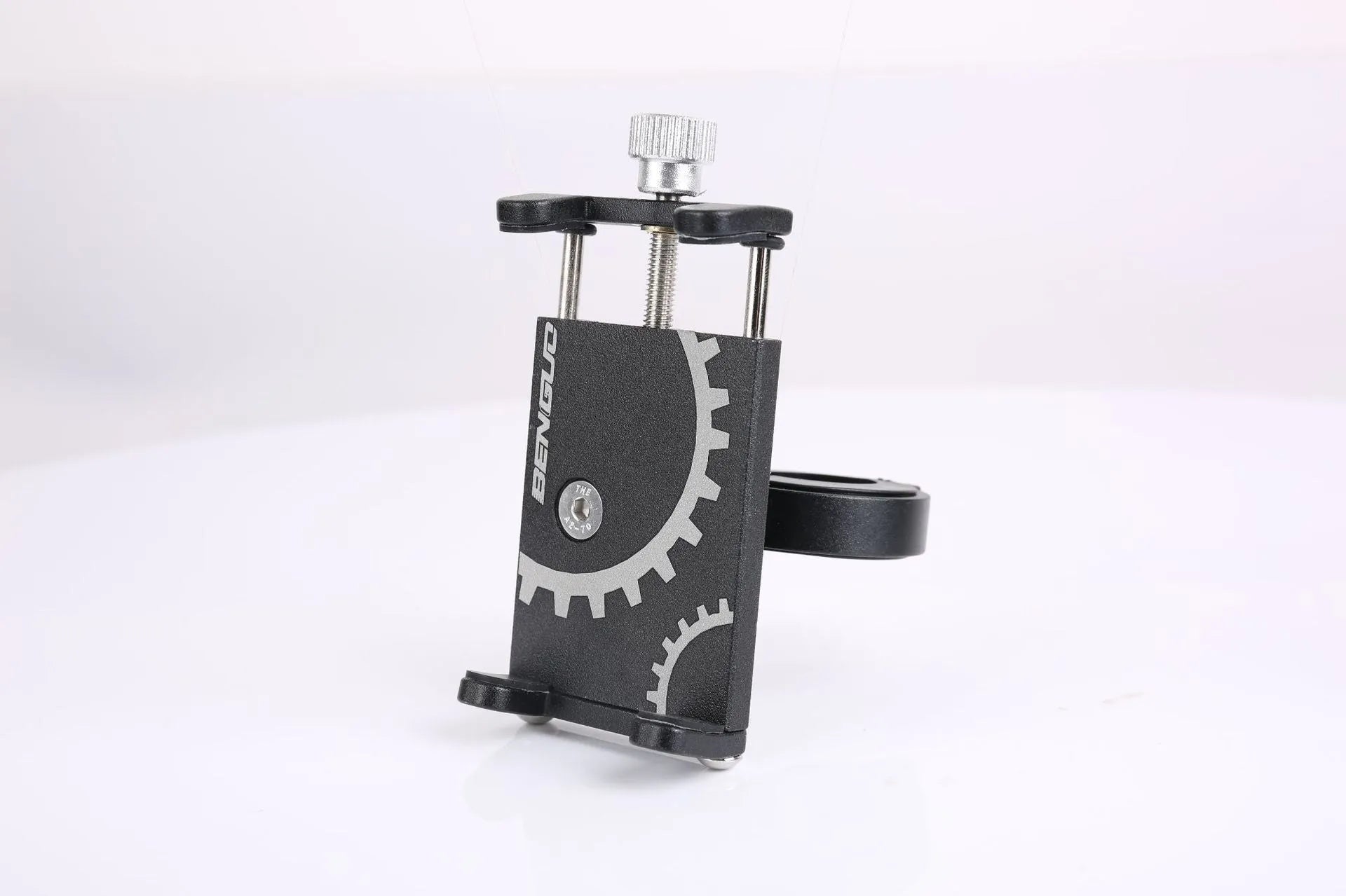 Aluminium alloy bicycle phone holder with fixed mount design in black, red and titanium colour options
