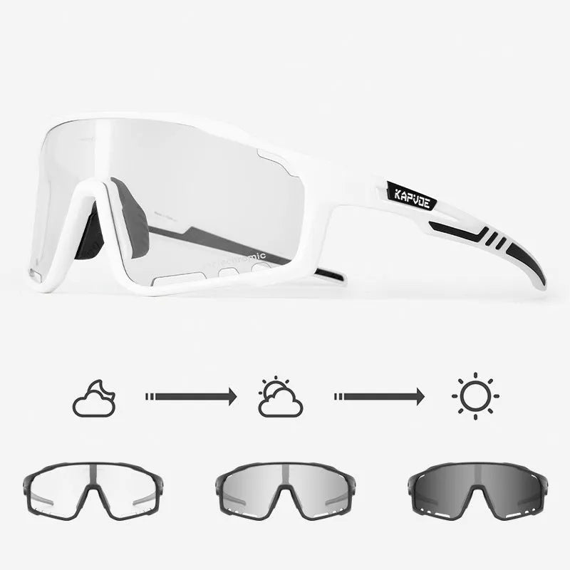 Photochromic cycling sports goggles with TR90 frame and semi-rimless design for outdoor sports