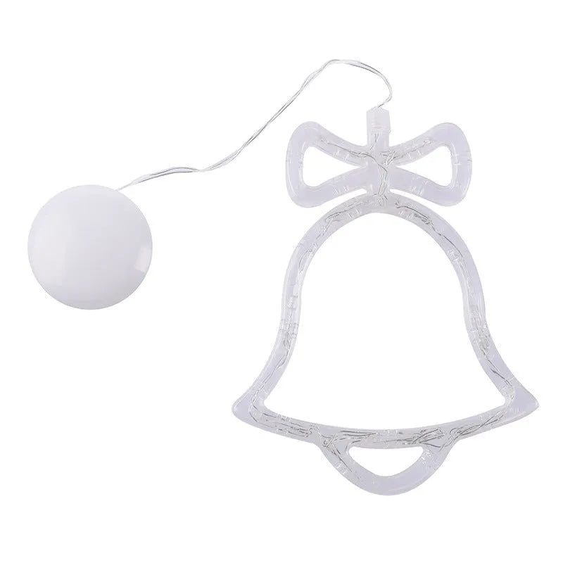 Christmas LED suction cup chandelier with Santa Claus and snowman designs for window decoration