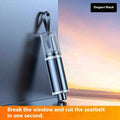 Black and red ABS plastic car emergency life hammer for breaking windows.