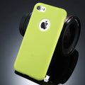 Soft TPU candy colour phone case for iPhone on a table.