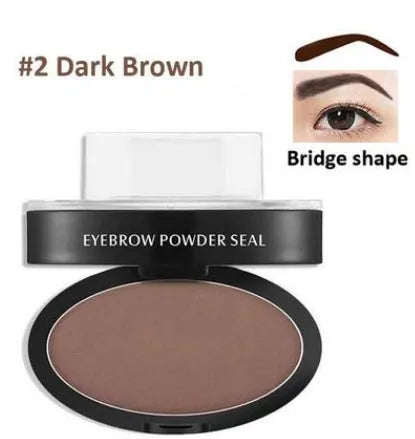 Eyebrow powder stamp kit with 10 colour options including dark brown and light brown shades for natural brows