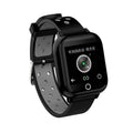Black smartwatch bracelet with built-in Bluetooth earbuds showing a 1.4-inch screen displaying heart rate data.