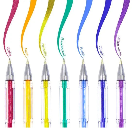 Colour gel pens showing 2.2mm inner diameter with choice of 25 or 50 piece quantities