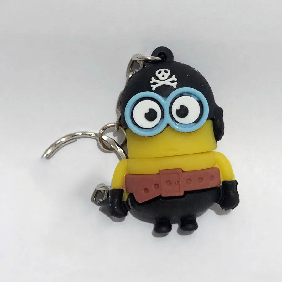 Halloween skeleton skull USB flash drive with PVC shell and attached chain