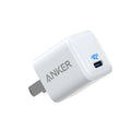 White USB travel charger with 18W fast charging capability for mobile phones