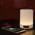 Household small cute portable Bluetooth speaker with warm light colourful lamp alarm clock desk lamp USB powered 13W