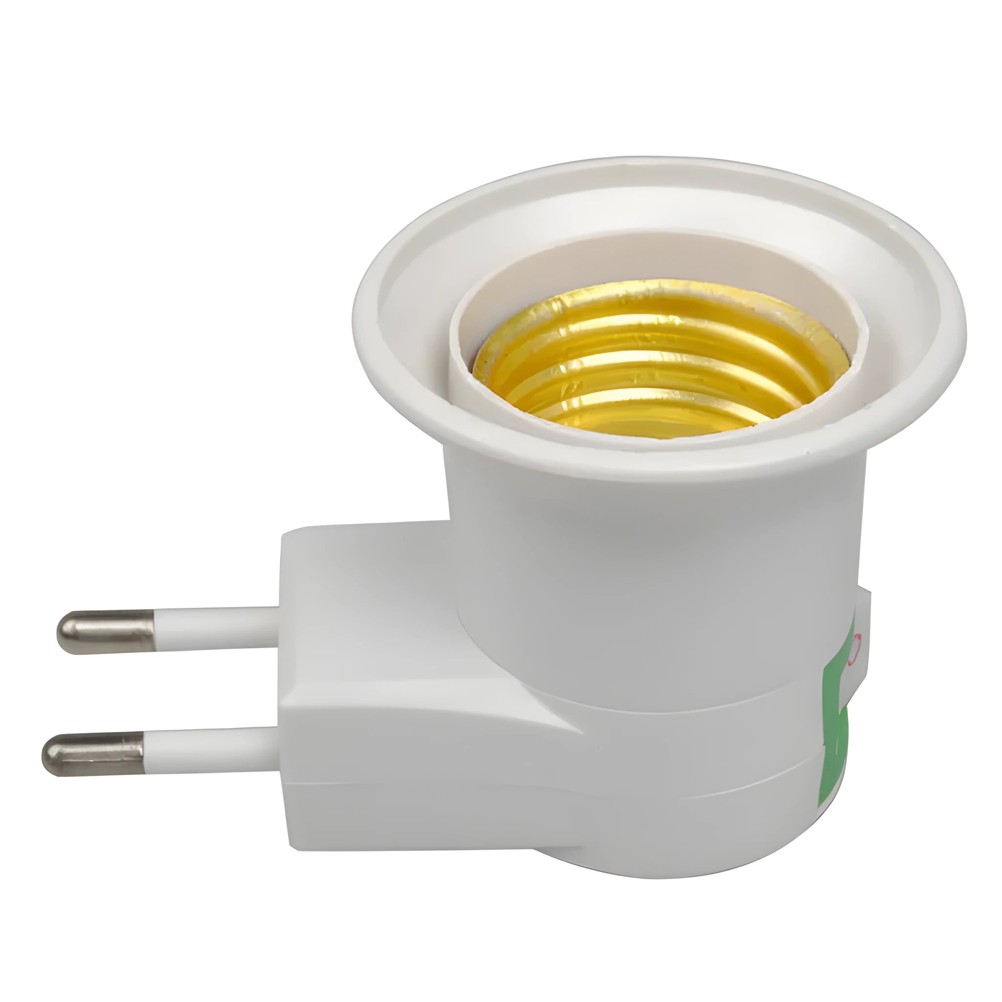 White bakelite E27 wall plug-in lamp holder with a built-in on/off switch
