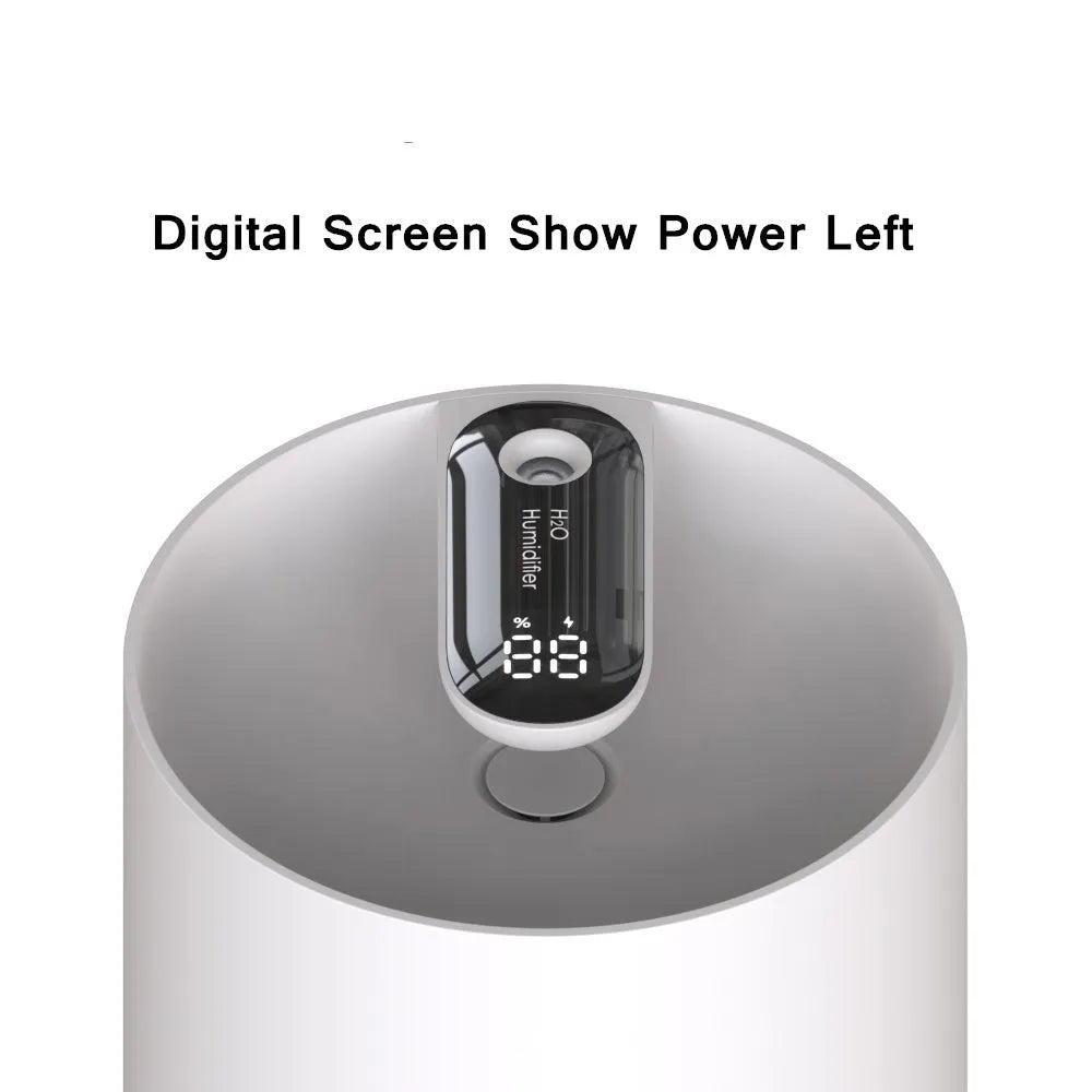 Wireless USB humidifier in white with water tank for small rooms under 10 square metres