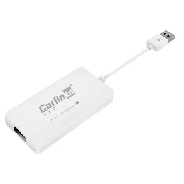 Black Wireless CarPlay USB dongle for connecting iPhone to Android car navigation systems