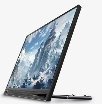 Ultrathin 15.6 inch narrow border LED monitor with 1080p IPS panel and HDMI input on desk