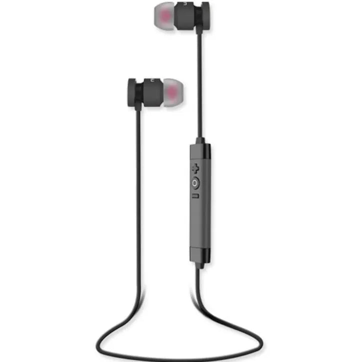 Sports waterproof Bluetooth earphones in black, wireless in-ear design with noise reduction