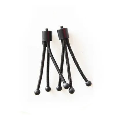 Small black iron mini tripod with ball head, shown folded to 110mm next to a smartphone.