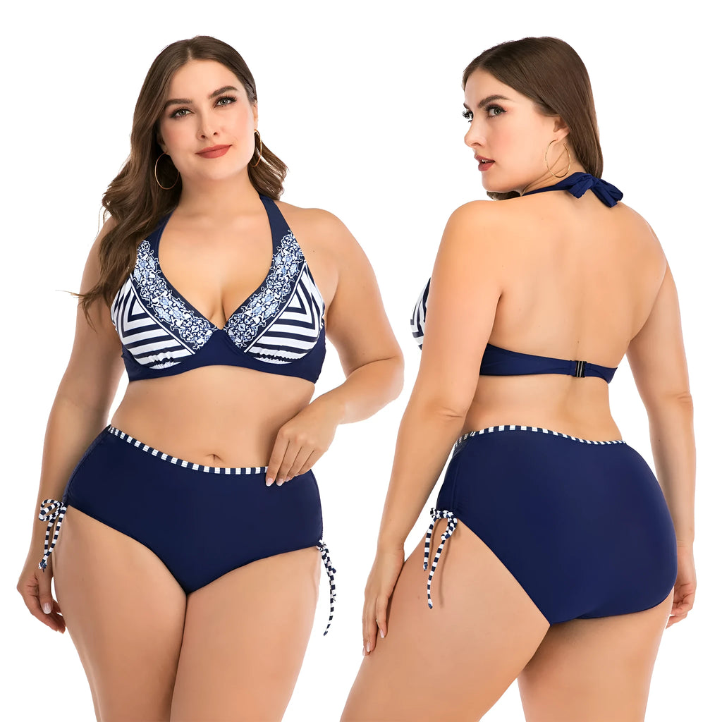 Underwire bikini with steel support and chest pads for fuller figures, polyester fibre, photo colour