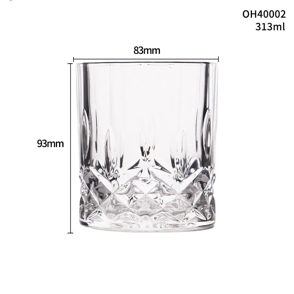 Crystal whiskey shot glass with thick bottom, shown in selected colour style.