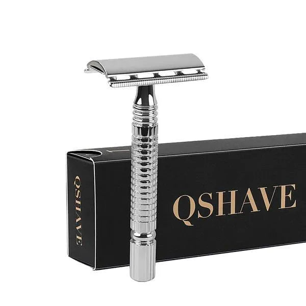Double edged safety razor shaving kit with storage box and blade