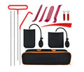 13-piece car tool kit with no damage air wedge bag and stainless steel long reach tools