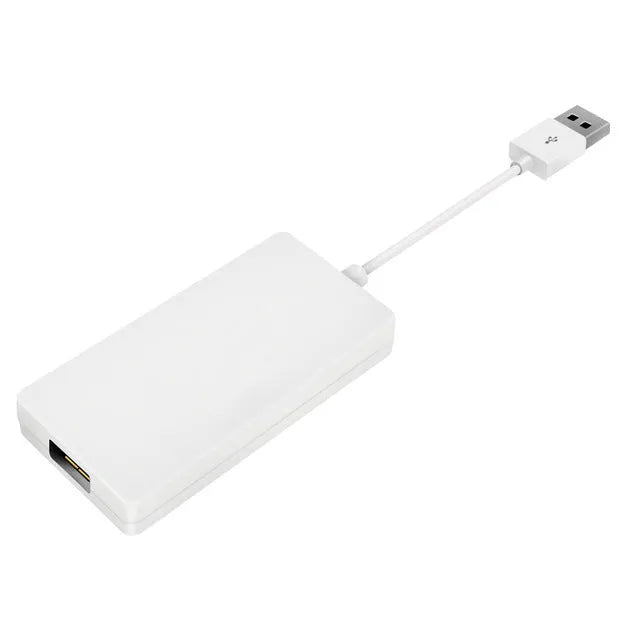 Black Wireless CarPlay USB dongle for connecting iPhone to Android car navigation systems