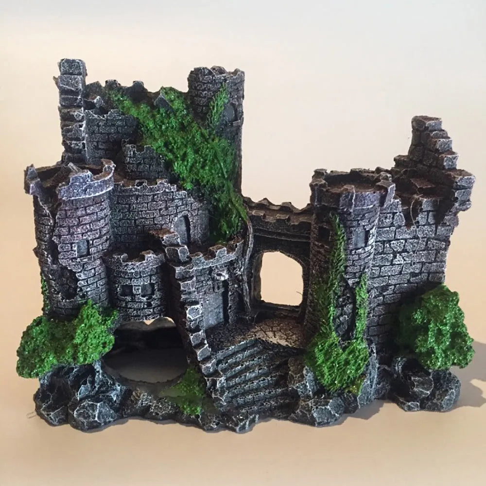 Fish tank resin castle decoration European style 17 x 6 x 13cm retro aquarium ornament