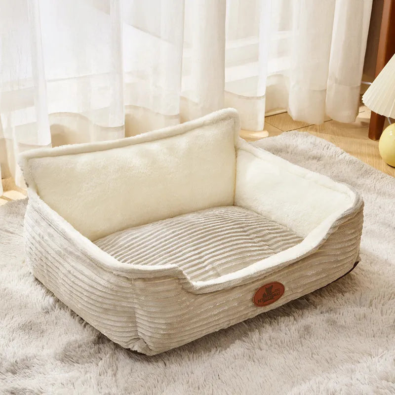 Universal four season dog cat kennel with removable cushion in coffee or white colour