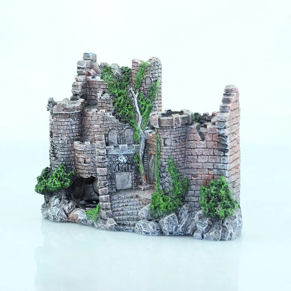Fish tank resin castle decoration European style 17 x 6 x 13cm retro aquarium ornament