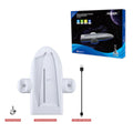 White PS5 Slim charging base with RGB ambient lighting and fixed controller charger