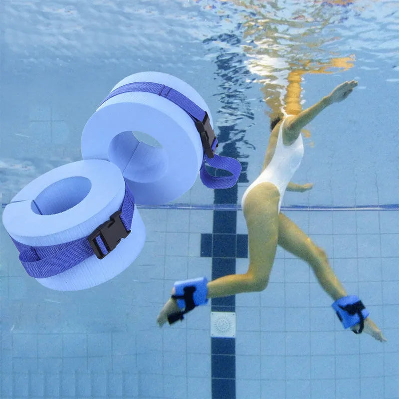 Blue EVA swimming gaiters float for children and adults