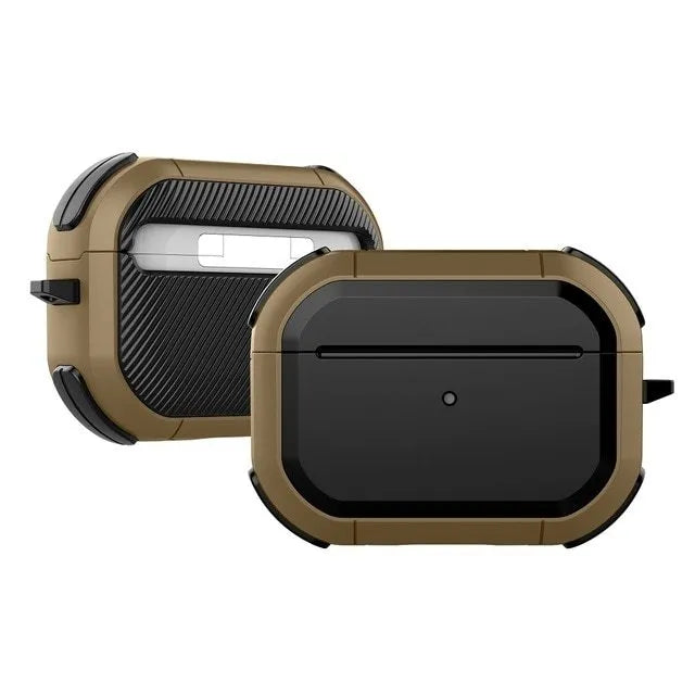 Black AirPods protective shell case for AirPods 1, 2, and Pro models on a white background.
