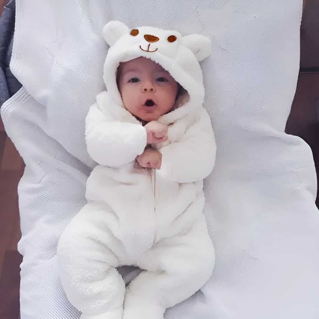 Cotton newborn foot coveralls in green, full-body jumpsuit with long sleeves, size 66-100cm