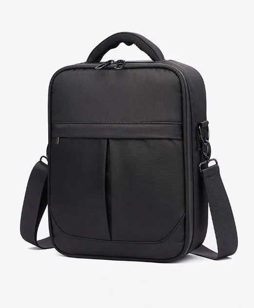 Black Oxford fabric men's messenger bag with shoulder strap