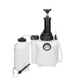 White 3-litre brake oil tank and replacement tool for automotive service.
