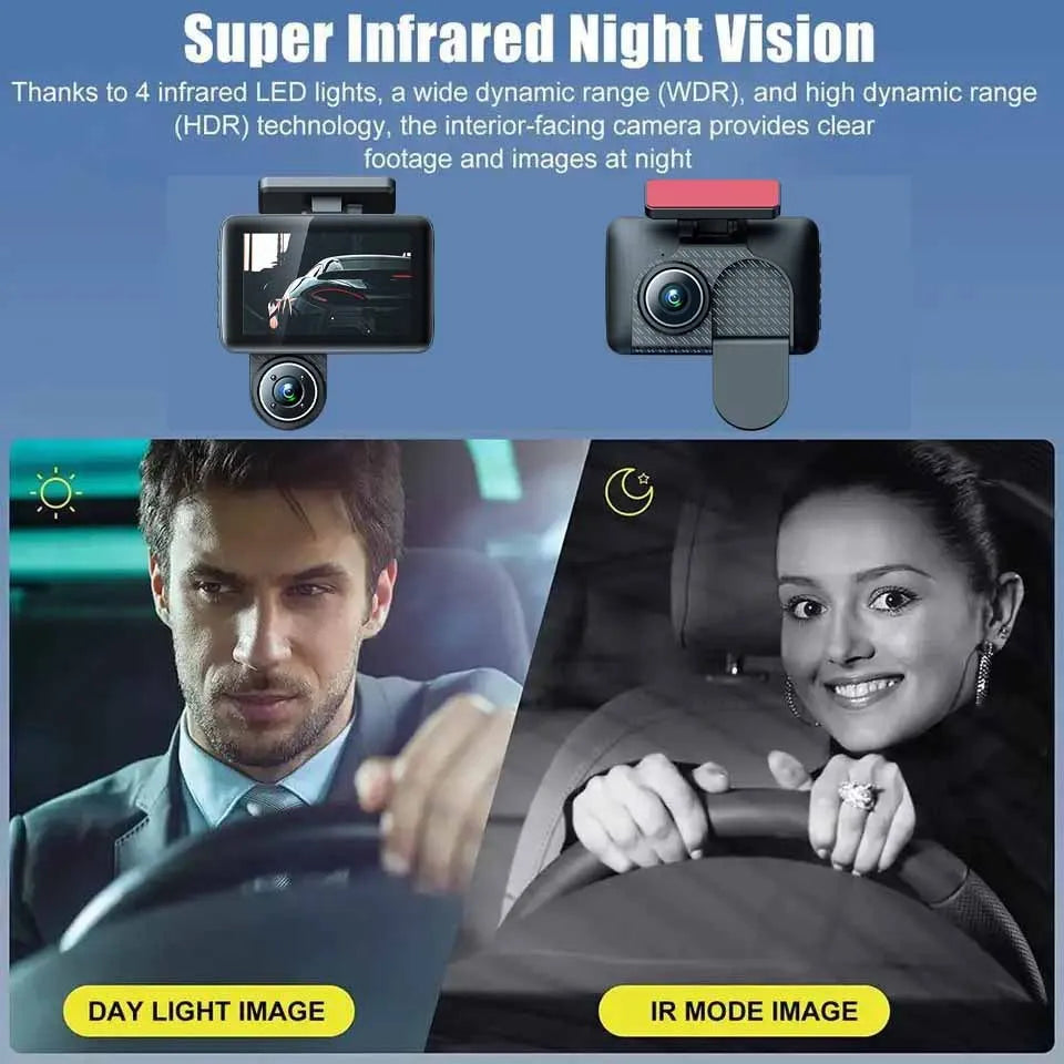 4 inch touch screen dashboard camera with wide angle lens for car recording