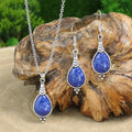 Women's alloy earrings and necklace set with ellipse design in multiple colour options HS 310 HS 184 HS 311 HS 007 HS 036