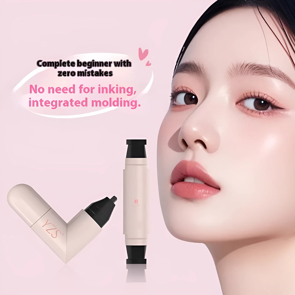 Double-headed eyeliner stamp pen in black and brown shades for waterproof smudge-proof precise outline