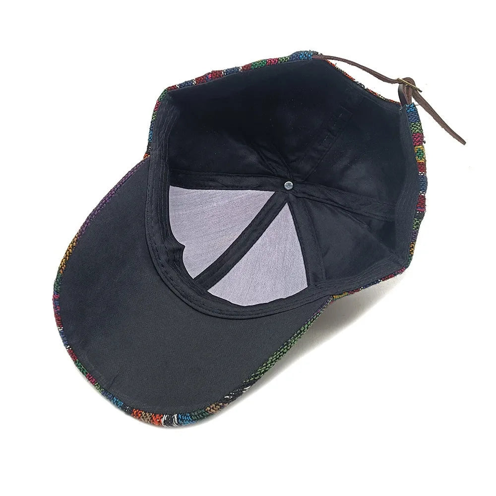 Women's bohemian-style baseball cap in polyester with a dome crown, shown in one of eight available colours.