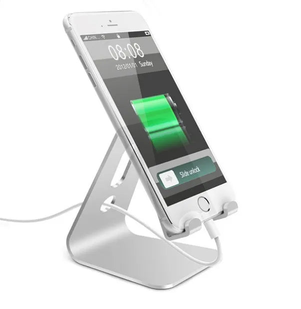 Aluminium alloy universal phone holder in black, red, rose gold, and silver colours