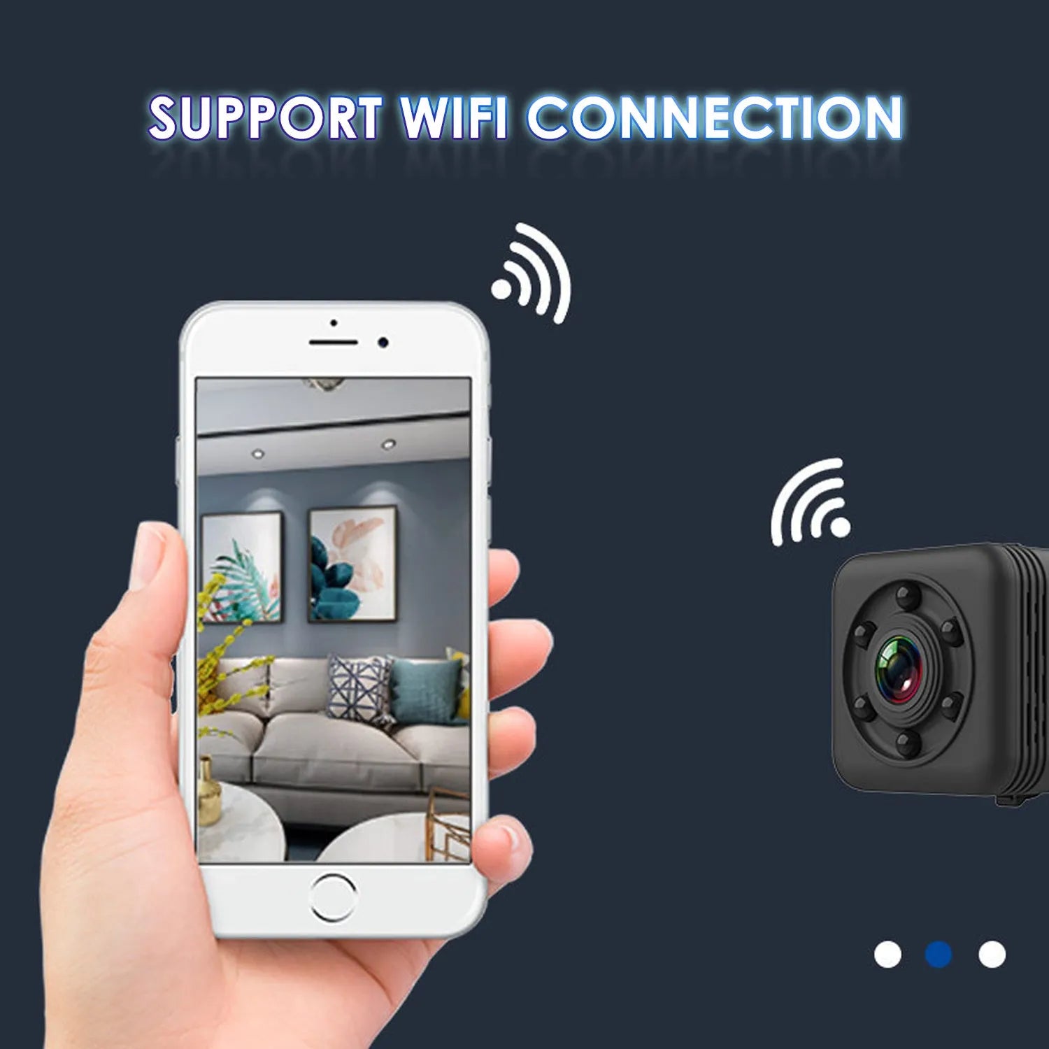 Black SQ29 waterproof sports camera with MicroUSB port and TF card slot.